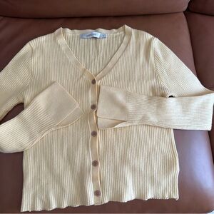 Women's yellow Cardigan Sweater